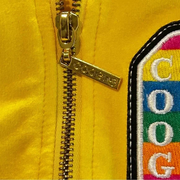 COOGI Girls Yellow Sweatshirt Fitted Zip Hoodie Striped Accents Size 12-14 - Picture 5 of 14